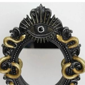 Christian Siriano Black and Gold Serpent Eye Mirror. Beautiful 🐍